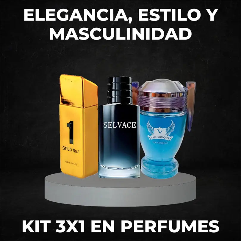 Kit 3x1 de Perfumes Exclusivos para hombres