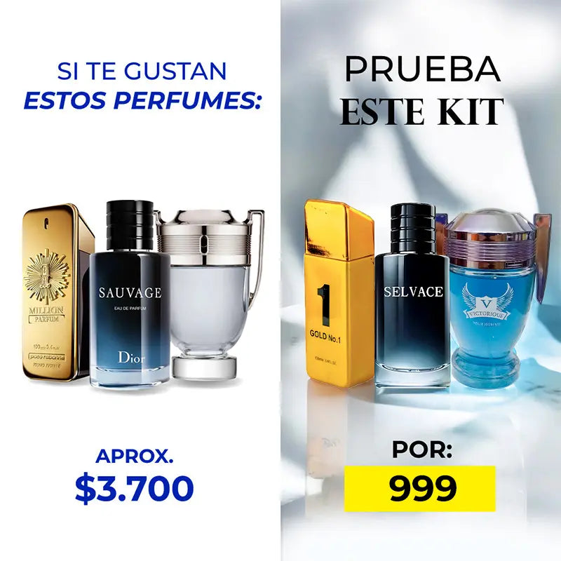 Kit 3x1 de Perfumes Exclusivos para hombres